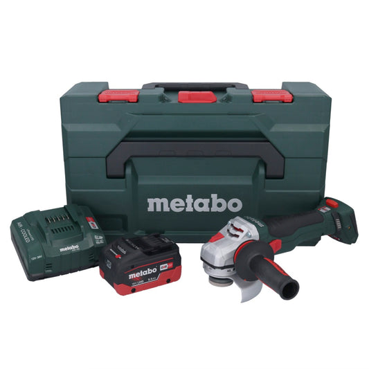 Metabo WB 18 LTX BL 15-125 Meuleuse d'angle sur batterie Quick 18 V 125 mm sans balais + 1x batterie 5,5 Ah + chargeur + métaBOX