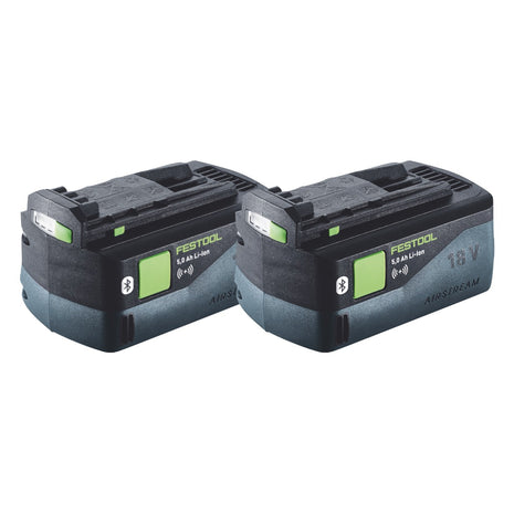 Festool Akku Set 2x BP 18 Li 5,0 ASI Akku 18 V 5,0 Ah / 5000 mAh Li-Ion ( 2x 577660 ) Bluetooth mit Ladestandanzeige - Toolbrothers