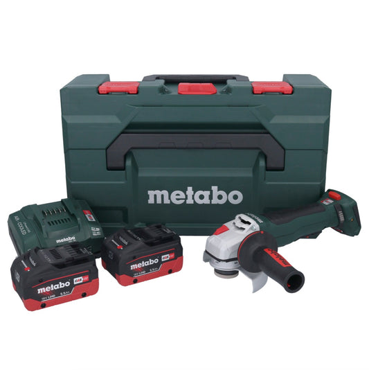 Metabo WPB 18 LT BL 11-125 Quick Akku Winkelschleifer 18 V 125 mm Brushless + 2x Akku 5,5 Ah + Ladegerät + metaBOX ( 613059660 ) - Toolbrothers
