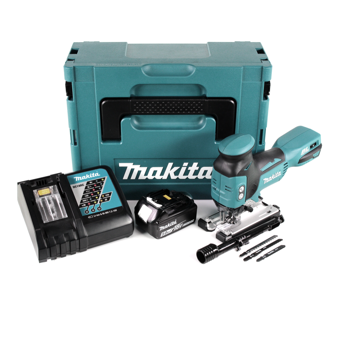 Makita DJV 181 RT1J Akku Pendelhubstichsäge 18V Brushless + 1x Akku 5,0Ah + Ladegerät + Makpac - Toolbrothers