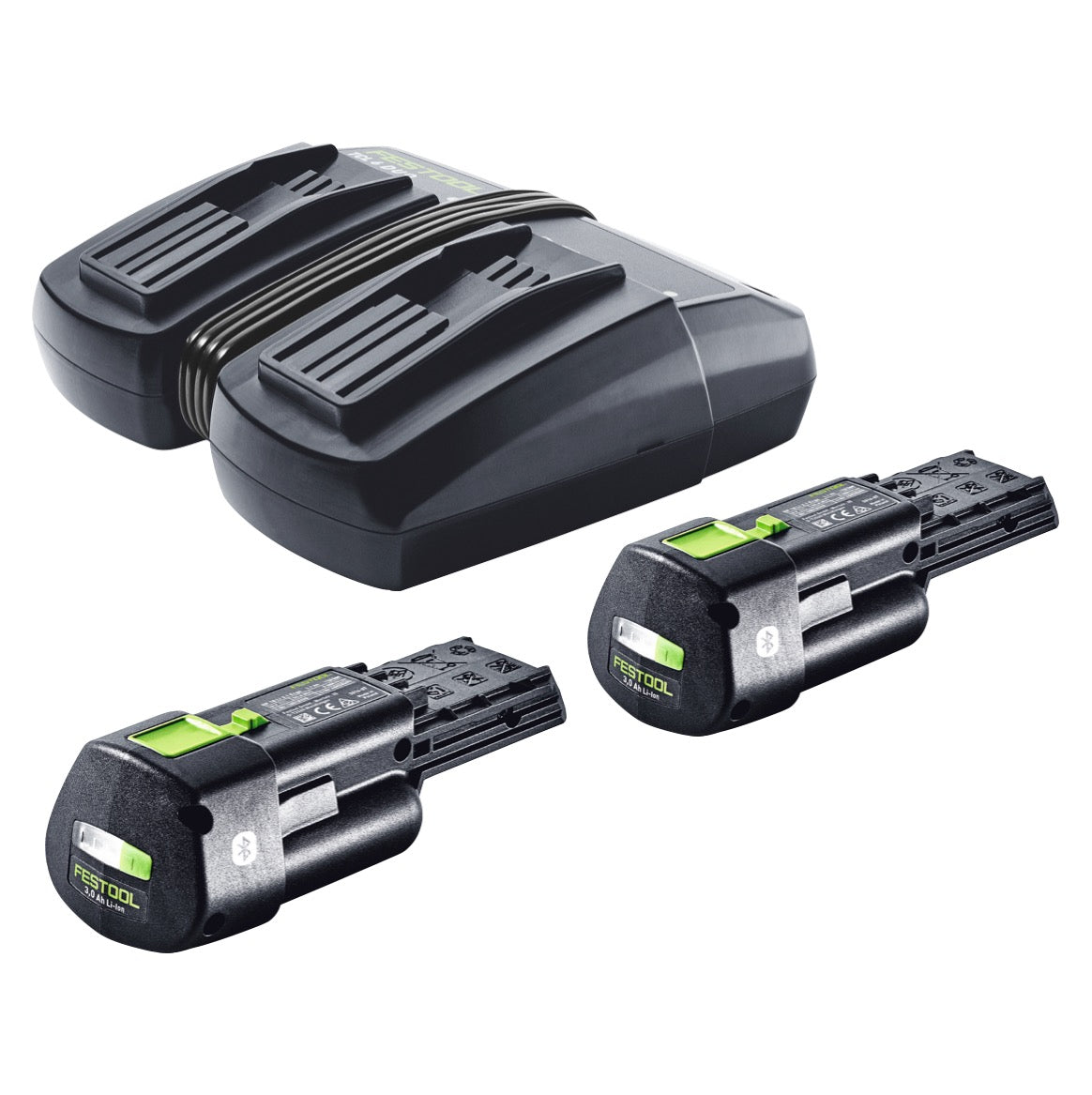 Festool Energie Set 2x BP 18 Li 3,0 Ergo I Akku 18 V 3,0 Ah / 3000 mAh Li-Ion ( 2x 577704 ) + TCL 6 DUO Doppel Ladegerät ( 577017 ) - Toolbrothers