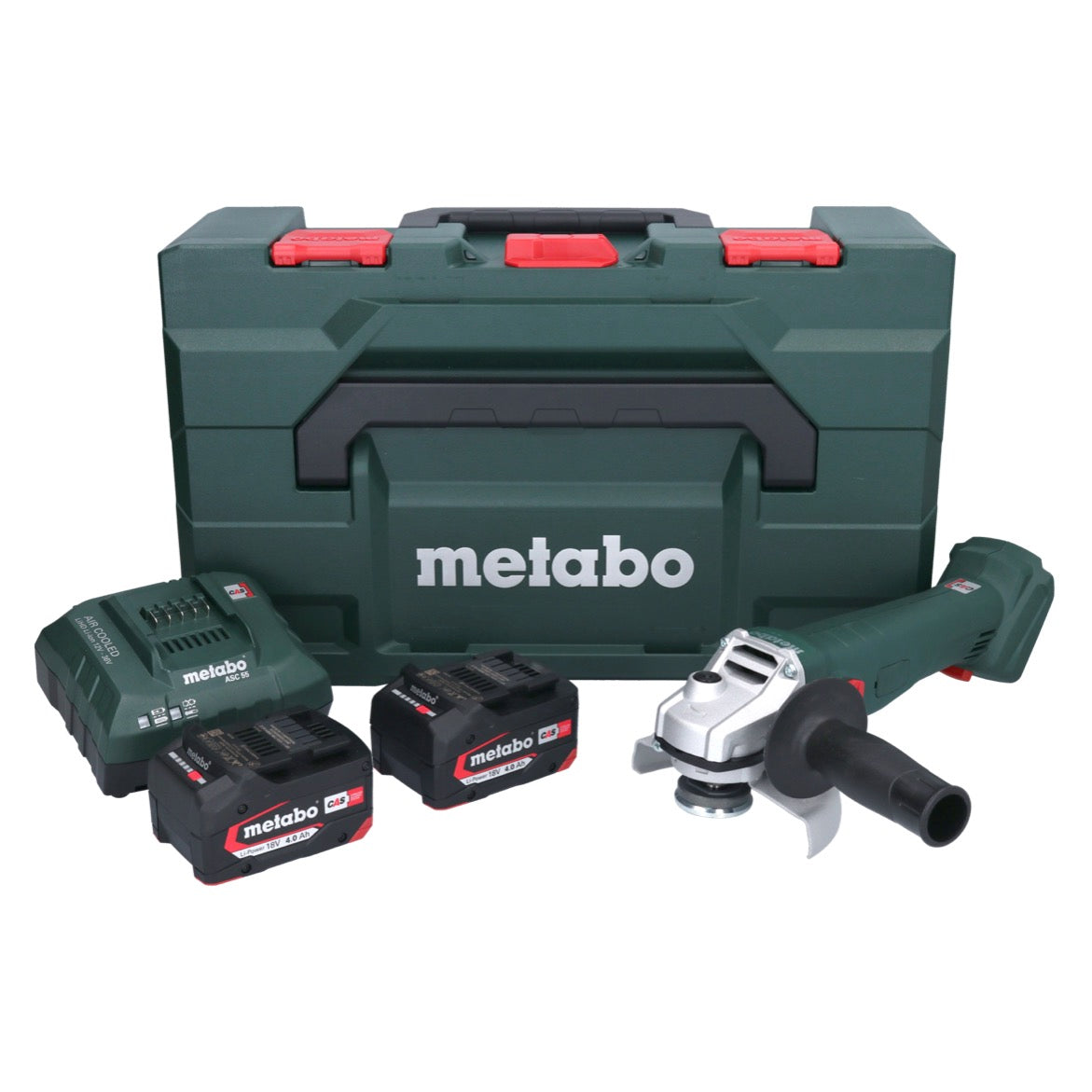 Meuleuse d'angle sur batterie Metabo W 18 7-125 18 V 125 mm + 2x batteries 4,0 Ah + chargeur + métaBOX (602371510)