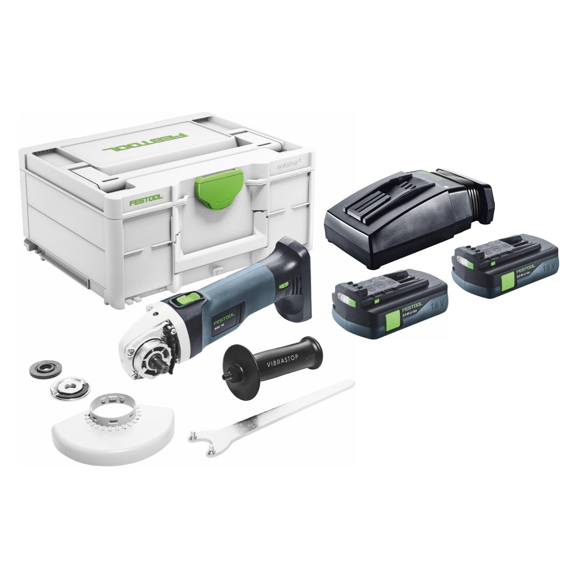 Festool AGC 18-125 EB-Basic Akku Winkelschleifer 18 V 125 mm Brushless + 2x Akku 3,0 Ah + Ladegerät + Systainer - Toolbrothers