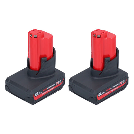 Milwaukee Akku Set 2x M12 HB5 High Output 12 V 5,0 Ah / 5000 mAh Li-Ion Akku ( 2x 4932480165 ) - Toolbrothers