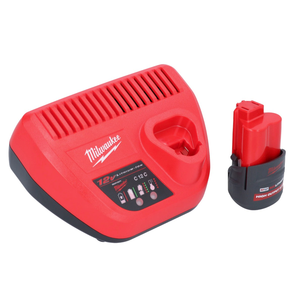 Milwaukee M12 HNRG-251 Akku Starter Set High Output 12 V + 1x HB2.5 Akku 2,5 Ah ( 4932480164 ) + M12 C12 C Ladegerät ( 4932352000 ) - Toolbrothers