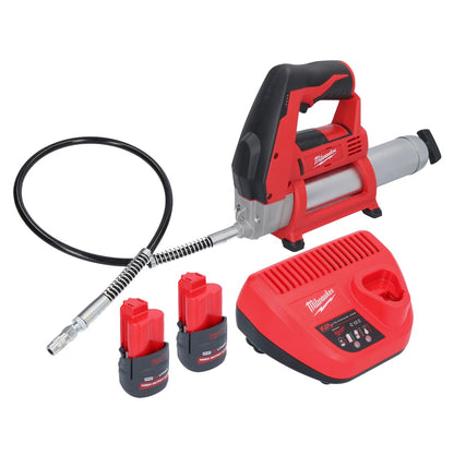 Milwaukee M12 GG-252 Akku Fettpresse 12 V 562 bar + 2x Akku 2,5 Ah + Ladegerät