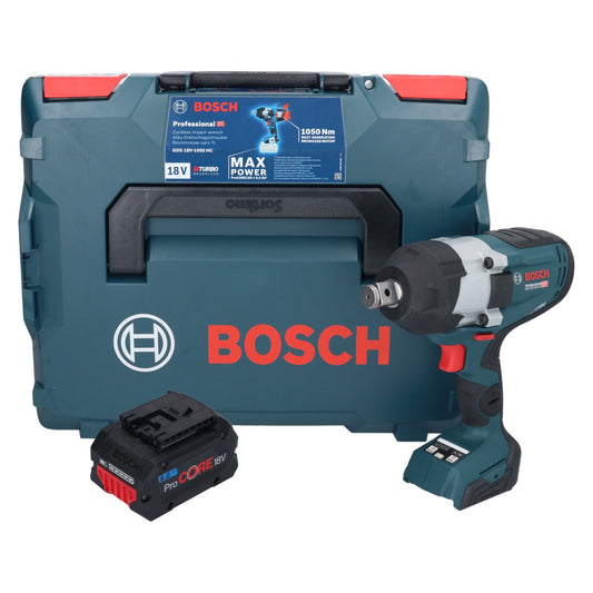 Clé à chocs rotative sans fil Bosch GDS 18V-1050 HC 18 V 1050 Nm BITURBO brushless + 1x batterie ProCORE 8,0 Ah + L-Boxx - sans chargeur