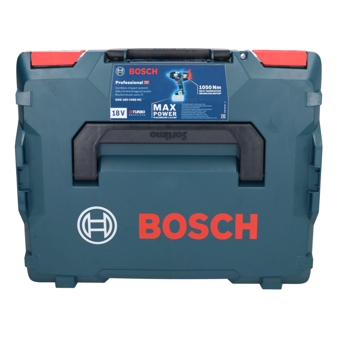 Clé à chocs rotative sans fil Bosch GDS 18V-1050 HC 18 V 1050 Nm BITURBO sans balais + 1x batterie ProCORE 8,0 Ah + chargeur + L-Boxx