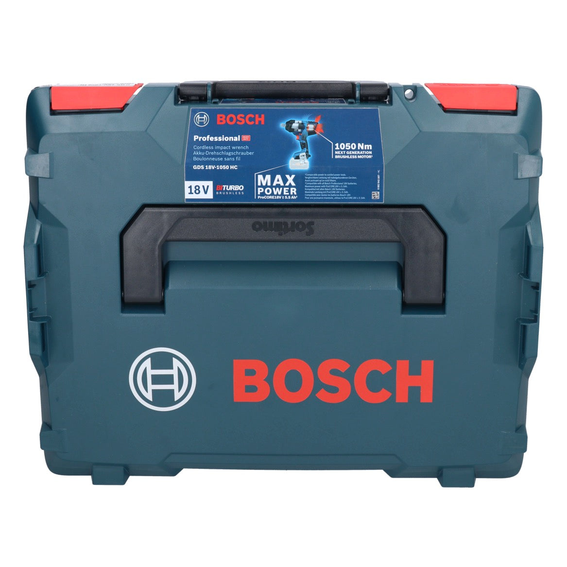 Clé à chocs rotative sans fil Bosch GDS 18V-1050 HC 18 V 1050 Nm BITURBO sans balais + 2x batterie ProCORE 8,0 Ah + chargeur + L-Boxx