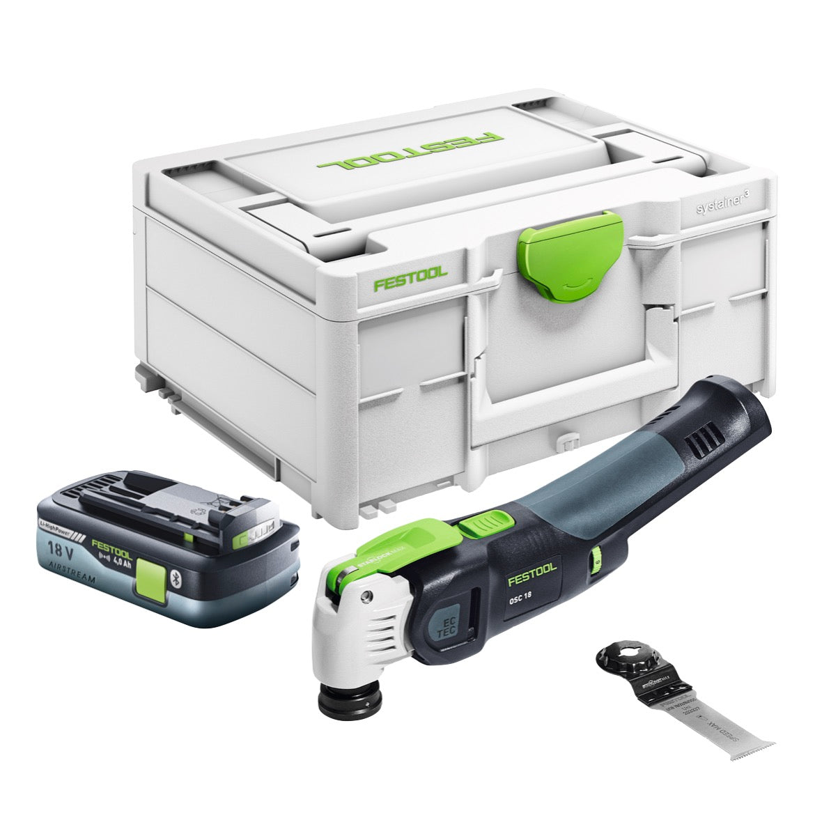 Festool VECTURO OSC 18 E-Basic Akku Oszillierer 18 V Starlock Max Brushless + 1x Akku 4,0 Ah + Systainer - ohne Ladegerät - Toolbrothers