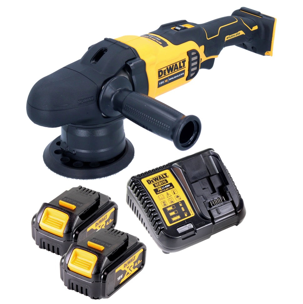 Polisseuse excentrique à batterie DeWalt DCM 848 M2 18 V 125 mm sans balais + 2x batteries 4,0 Ah + chargeur