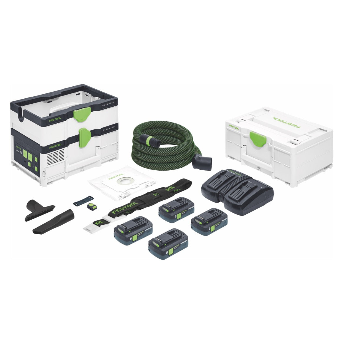 Festool CTLC SYS HPC 4,0 I-Plus Akku Absaugmobil 36 V ( 2x 18 V ) Staubkl. L ( 576944 ) + 4x Akku 4,0 Ah + Ladegerät + Systainer - Toolbrothers