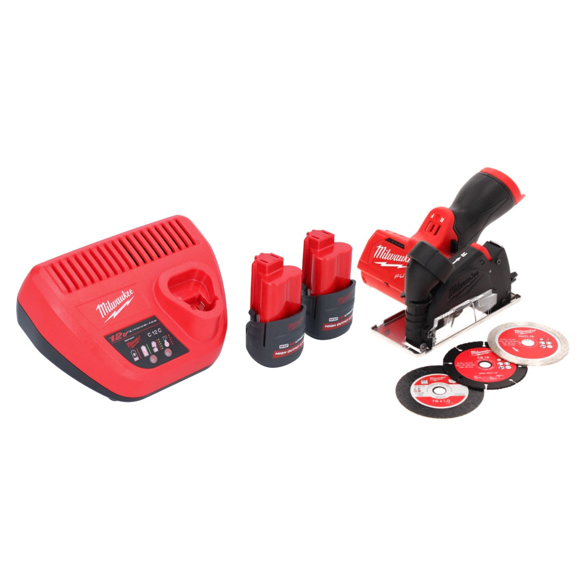 Milwaukee M12 FCOT-252 Multimaterialschneider 12 V 76 mm Brushless + 2x Akku 2,5 Ah + Ladegerät - Toolbrothers