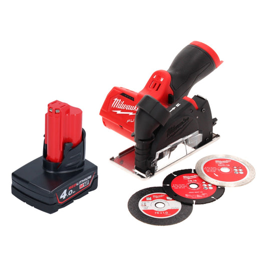 Milwaukee M12 FCOT-401 Multimaterialschneider 12 V 76 mm Brushless + 1x Akku 4,0 Ah - ohne Ladegerät - Toolbrothers