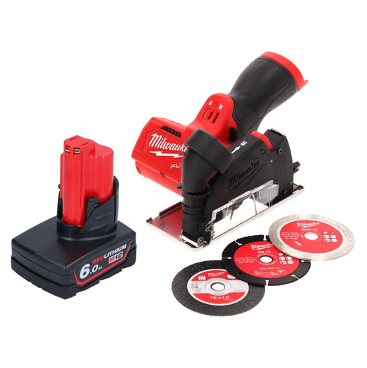 Milwaukee M12 FCOT-601 Multimaterialschneider 12 V 76 mm Brushless + 1x Akku 6,0 Ah - ohne Ladegerät - Toolbrothers