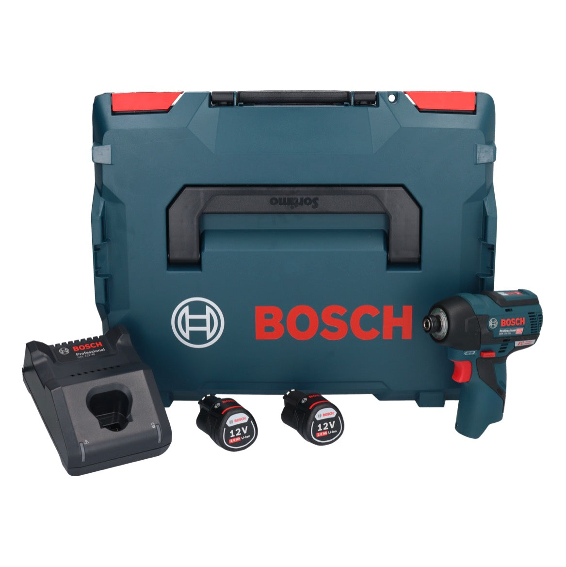 Bosch GDR 12V-110 Professional Akku Drehschlagschrauber 12 V 110 Nm 1/4" Brushless + 2x Akku 2,0 Ah + Ladegerät + L-Boxx - Toolbrothers