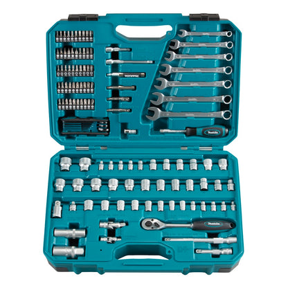Makita Werkzeug Set 3/8" 1/4" 120 tlg. ( E-06616 ) Schraubendreher / Ratsche / Schraubenschlüssel / Bits + Koffer - Toolbrothers