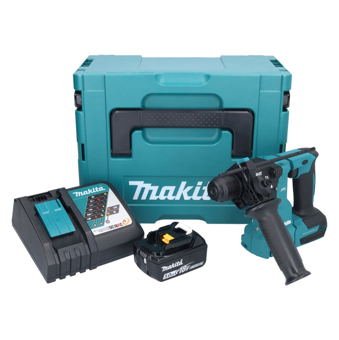 Makita DHR 183 RT1J Akku Bohrhammer 18 V 1,7 J SDS plus Brushless + 1x Akku 5,0 Ah + Ladegerät + Makpac - Toolbrothers