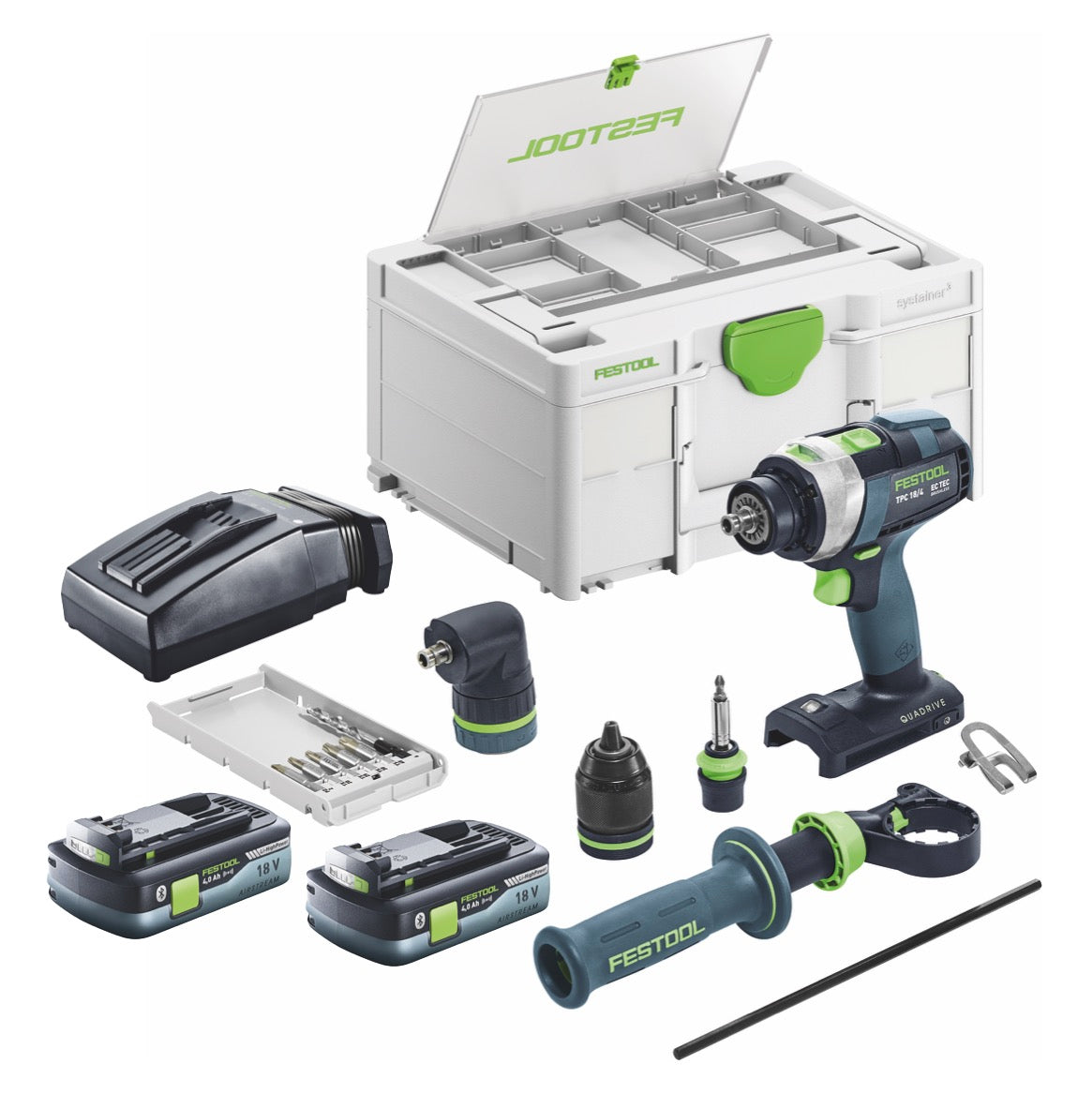 Festool TPC 18/4 I-Basic-Set Akku Schlagbohrschrauber 18 V 75 Nm Brushless + 2x Akku 4,0 Ah + Ladegerät + Systainer - Toolbrothers