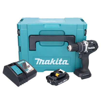 Makita DHP 484 RA1JB perceuse à percussion sans fil 18 V 54 Nm sans balais noir + 1x batterie 2,0 Ah + chargeur + Makpac