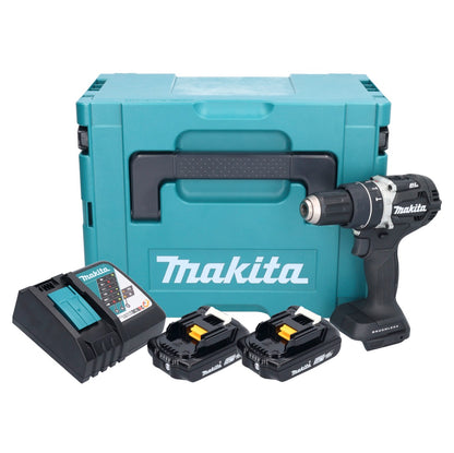 Makita DHP 484 RAJB Akku Schlagbohrschrauber 18 V 54 Nm Brushless Schwarz + 2x Akku 2,0 Ah + Ladegerät + Makpac