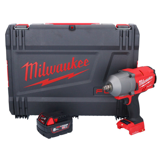 Clé à chocs sans fil Milwaukee M18 ONEFHIWF12-501X 18 V 1356 Nm 1/2" brushless + 1x batterie 5,0 Ah + boîtier HD - sans chargeur