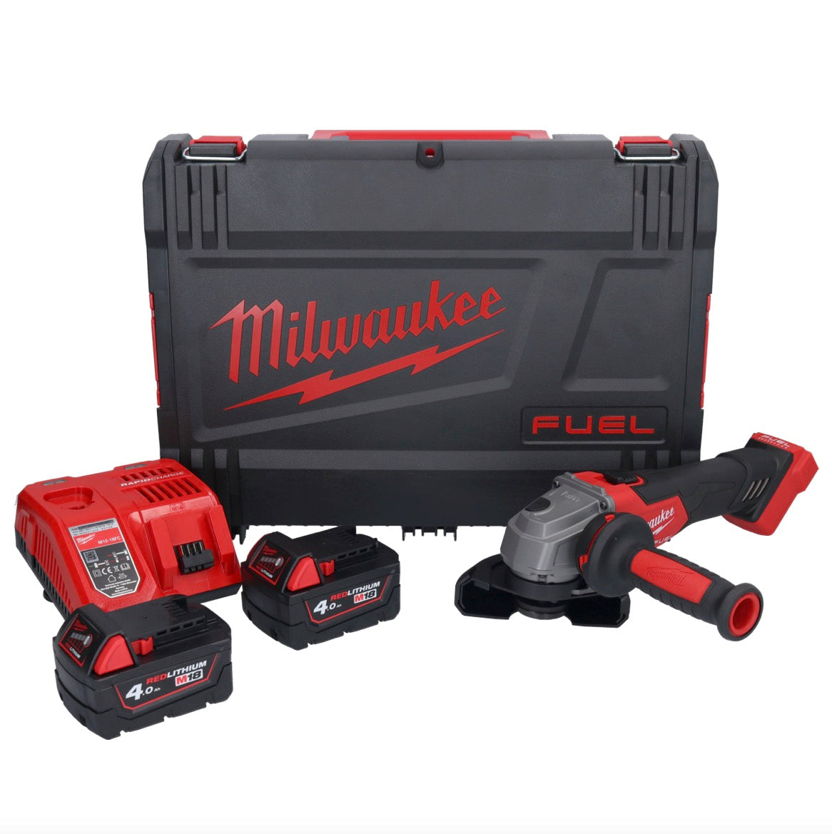 Milwaukee M18 FSAG115X-402X Akku Winkelschleifer 18 V 115 mm Brushless + 2x Akku 4,0 Ah + Ladegerät