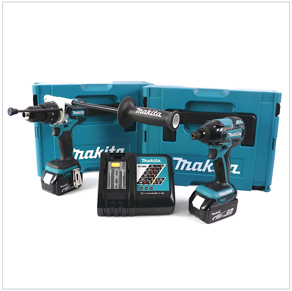 Makita DLX 2040 MJ : DHP 481 & DTD 129 im MAKPAC inkl. 2x BL1840 B Akkus + DC 18 RC Ladegerät - Toolbrothers