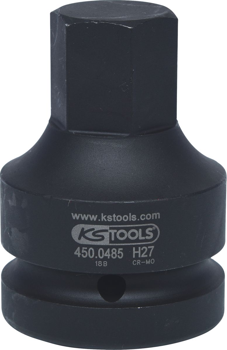 KS TOOLS 1" Kraft-Bit-Stecknuss Innensechskant, kurz, 27 mm ( 450.0485 ) - Toolbrothers