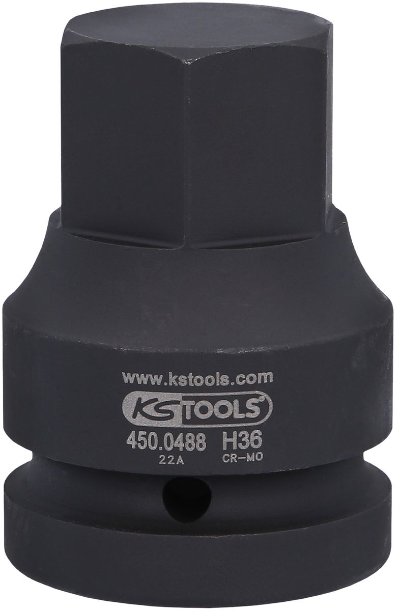 KS TOOLS 1" Kraft-Bit-Stecknuss Innensechskant, kurz, 36 mm ( 450.0488 ) - Toolbrothers