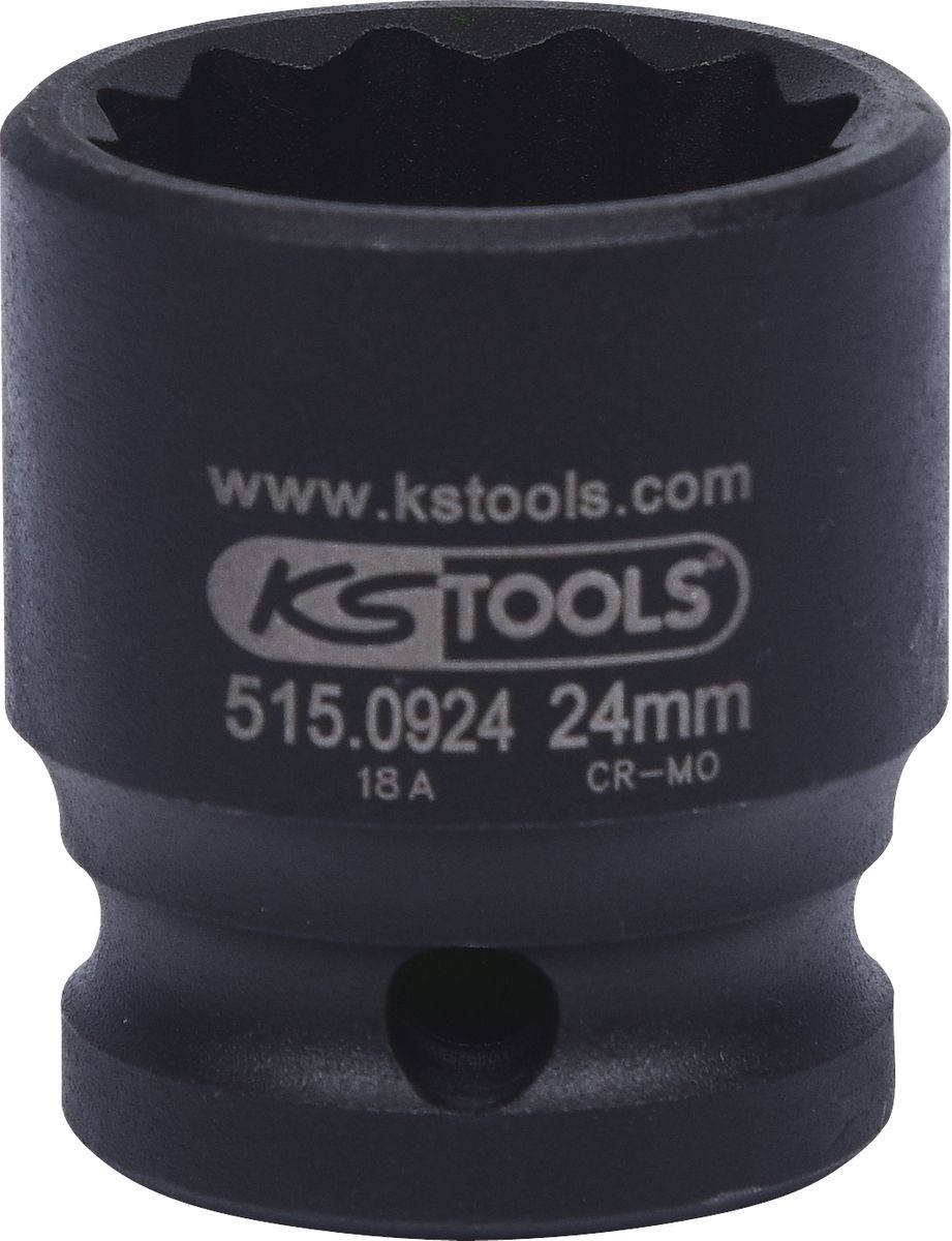 KS TOOLS 1/2" 12-kant-Kraft-Stecknuss, kurz, 24mm ( 515.0924 )