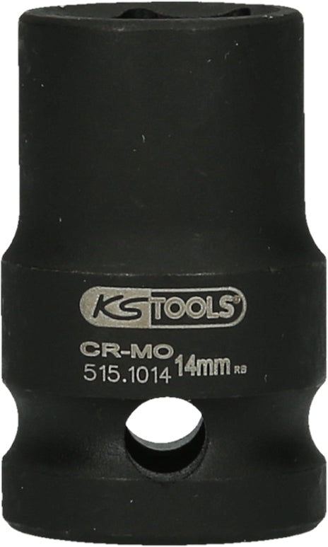 KS TOOLS 1/2" Sechskant-Kraft-Stecknuss, kurz, 14mm ( 515.1014 ) - Toolbrothers