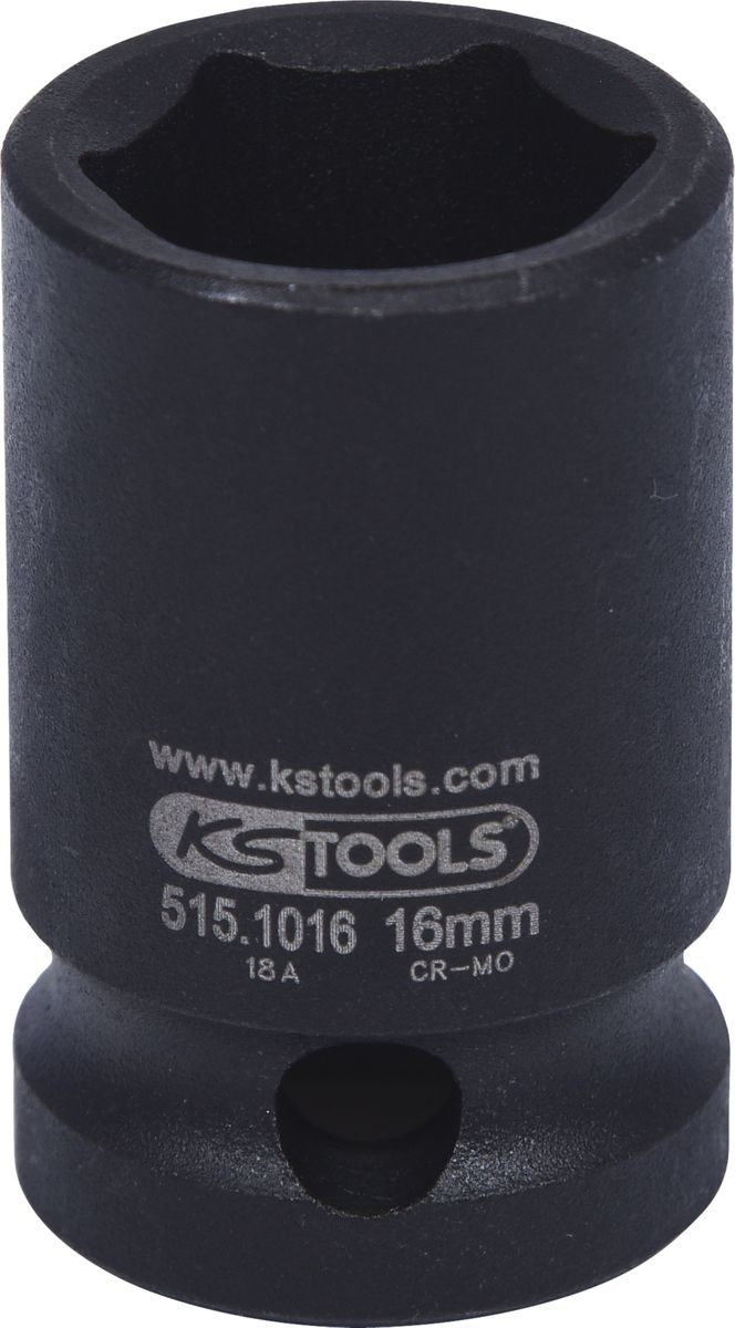 KS TOOLS 1/2" Sechskant-Kraft-Stecknuss, kurz, 16mm ( 515.1016 ) - Toolbrothers