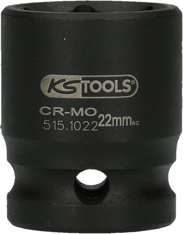 KS TOOLS 1/2" Sechskant-Kraft-Stecknuss, kurz, 22mm ( 515.1022 ) - Toolbrothers