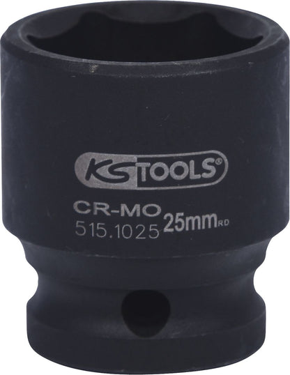 KS TOOLS 1/2" Sechskant-Kraft-Stecknuss, kurz, 25mm ( 515.1025 )