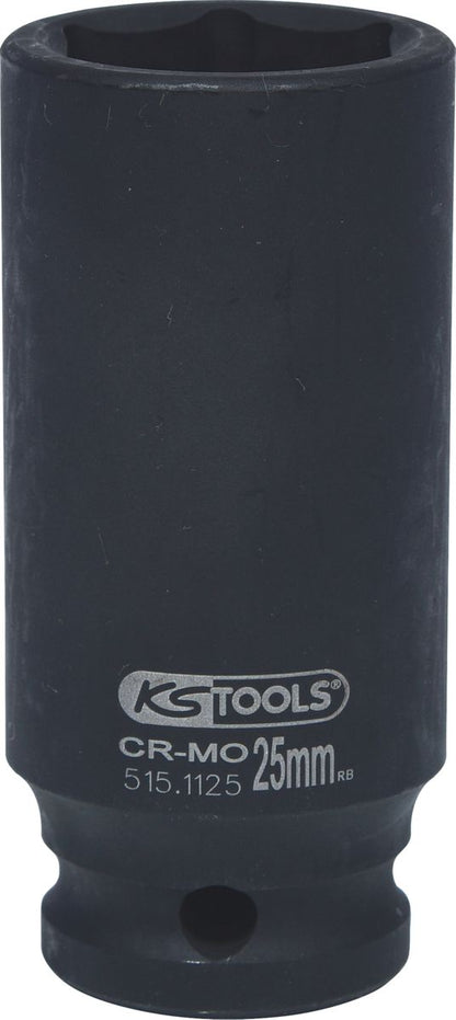 KS TOOLS 1/2" Sechskant-Kraft-Stecknuss, lang, 25mm ( 515.1125 ) - Toolbrothers