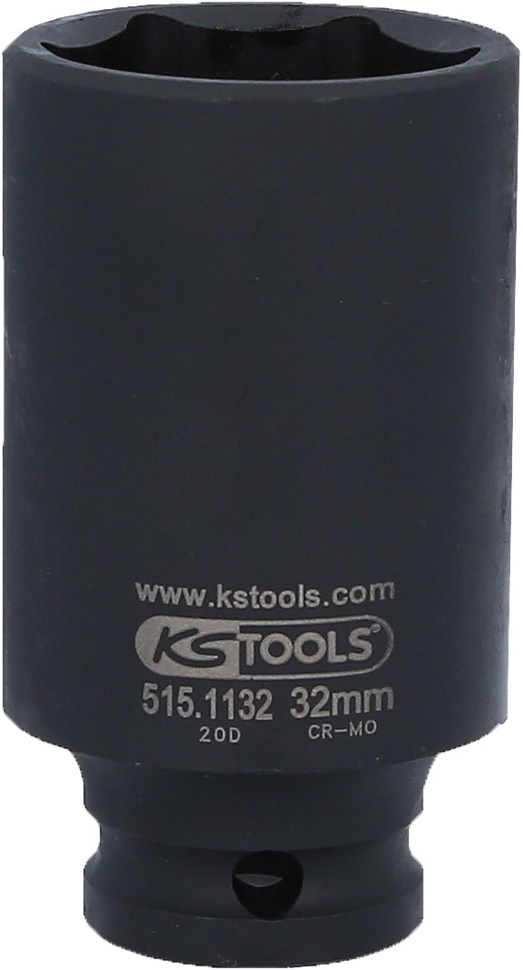 KS TOOLS 1/2" Sechskant-Kraft-Stecknuss, lang, 32mm ( 515.1132 ) - Toolbrothers