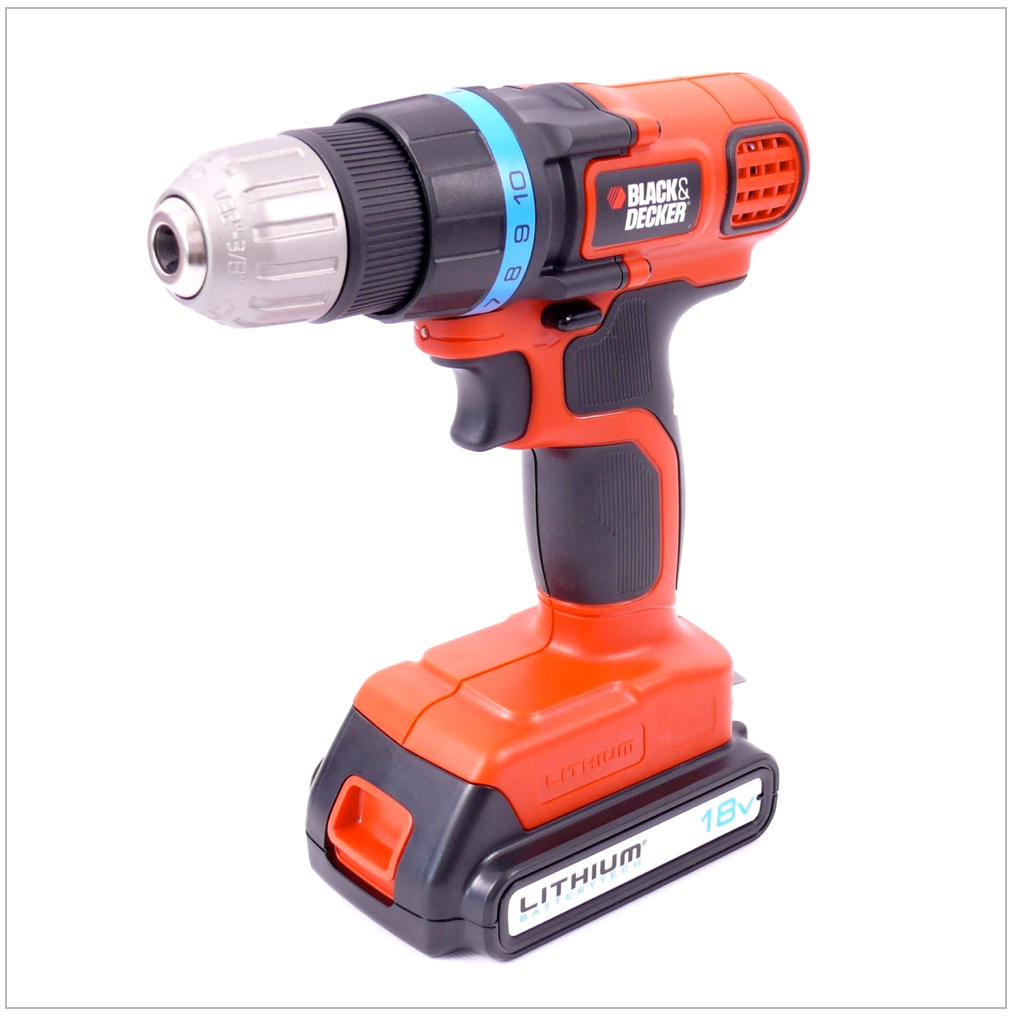 Black & Decker Akku Bohrschrauber EGBL 18 K 18V mit Ladegerät und Akku 1,5 Ah im Koffer - Toolbrothers