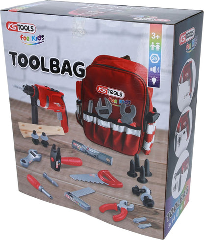 KS TOOLS Werkzeug-Rucksack für Kinder mit Sortiment, 25-tlg ( 100201 ) - Toolbrothers