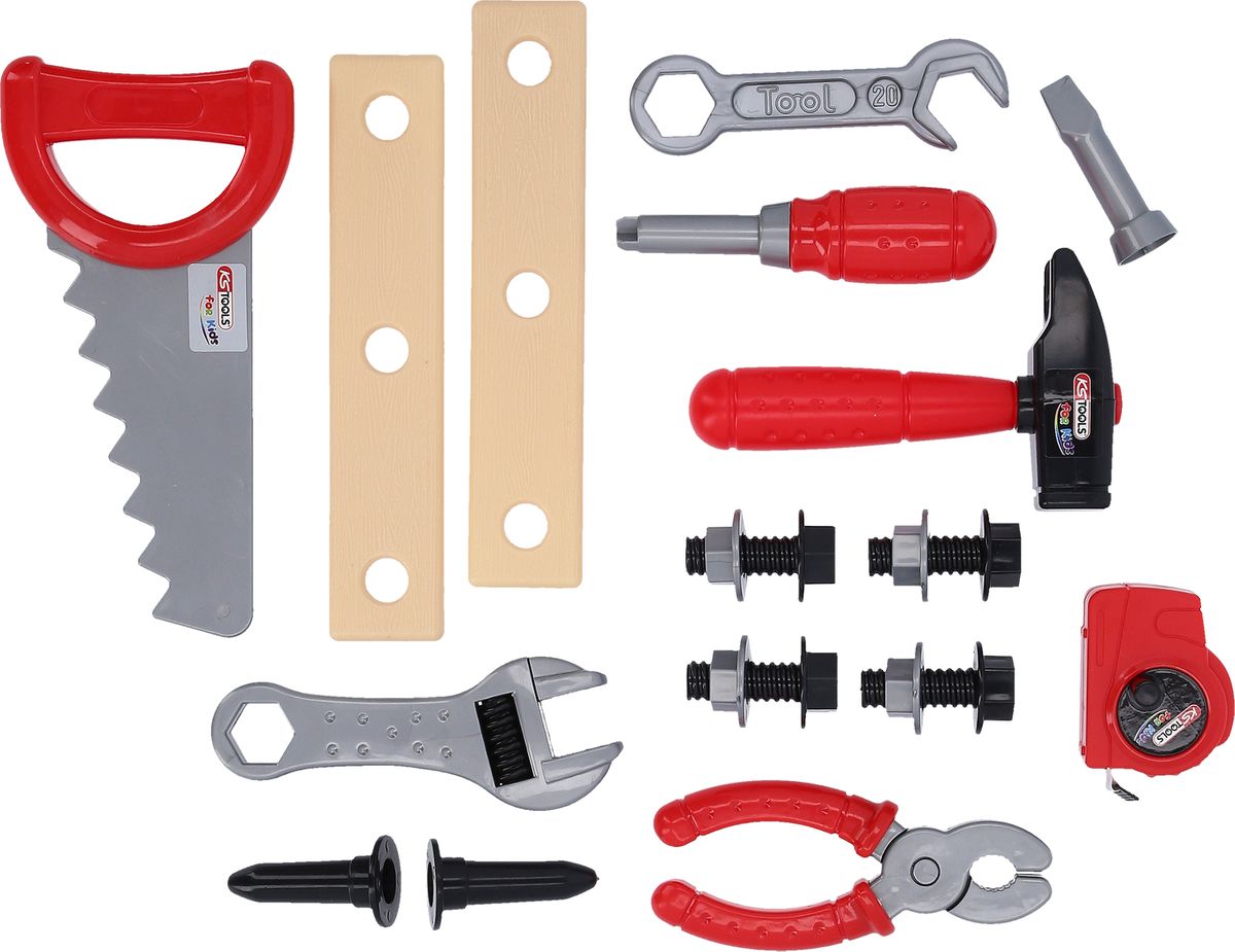 KS TOOLS Kinder Werkzeug-Satz mit Werkzeugkoffer, 21-tlg ( 100203 ) - Toolbrothers