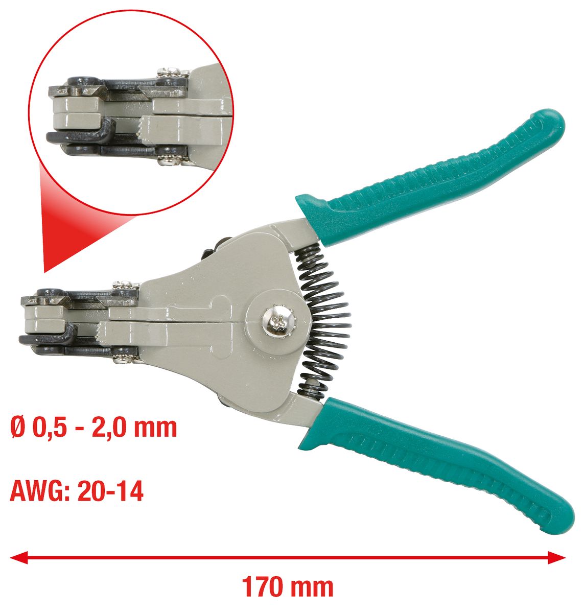 KS TOOLS Automatik-Abisolierzange, 0,5-2mm ( 115.1028 ) - Toolbrothers