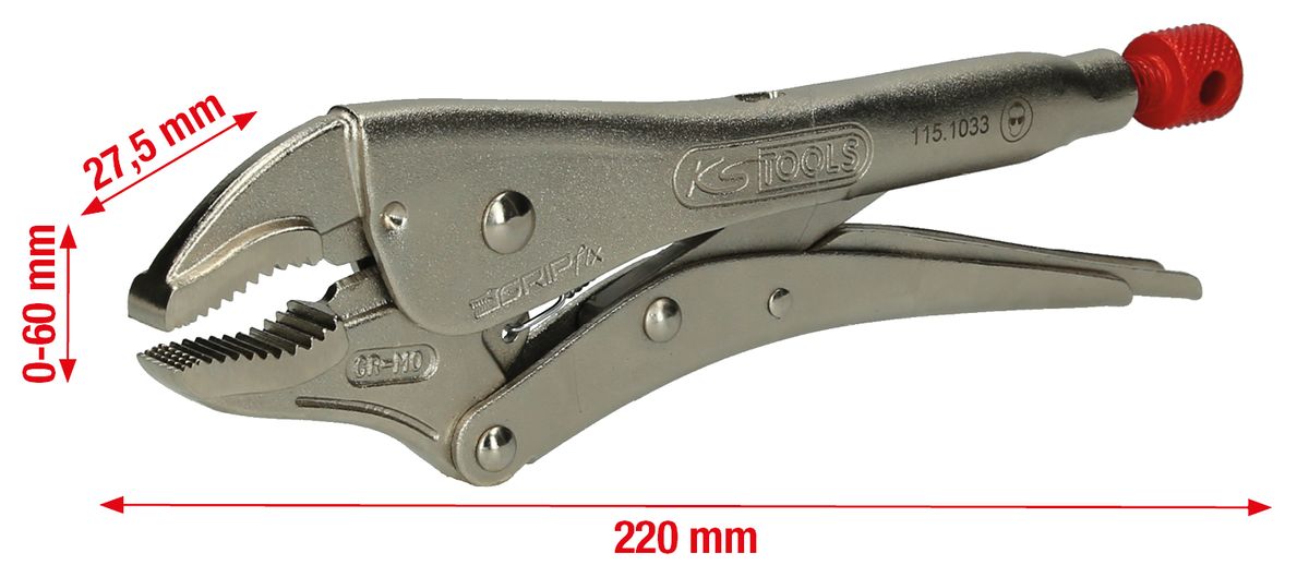 KS TOOLS Gripzange, 60mm, 220mm ( 115.1033 ) - Toolbrothers