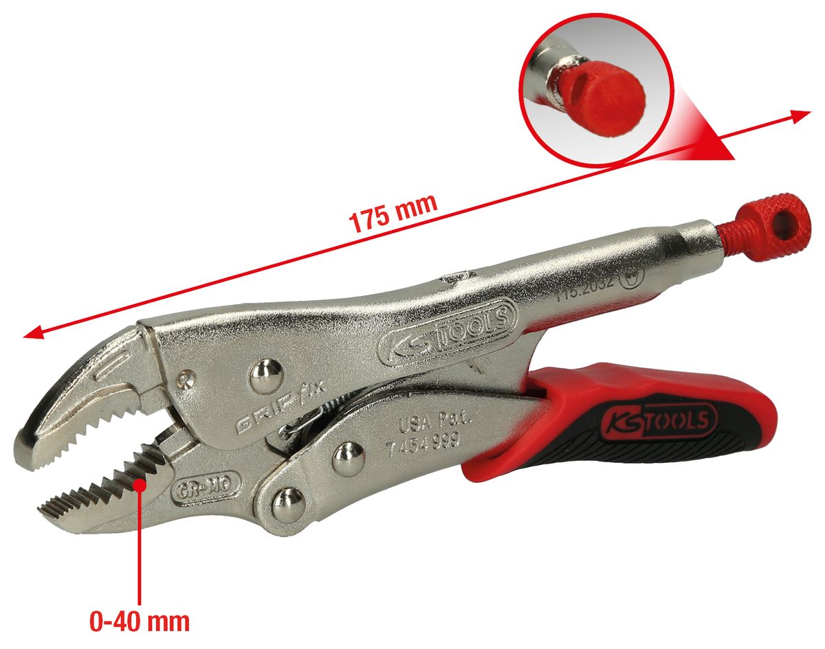 KS TOOLS Gripzange mit Easy-Release,40mm,L=175mm ( 115.2032 )