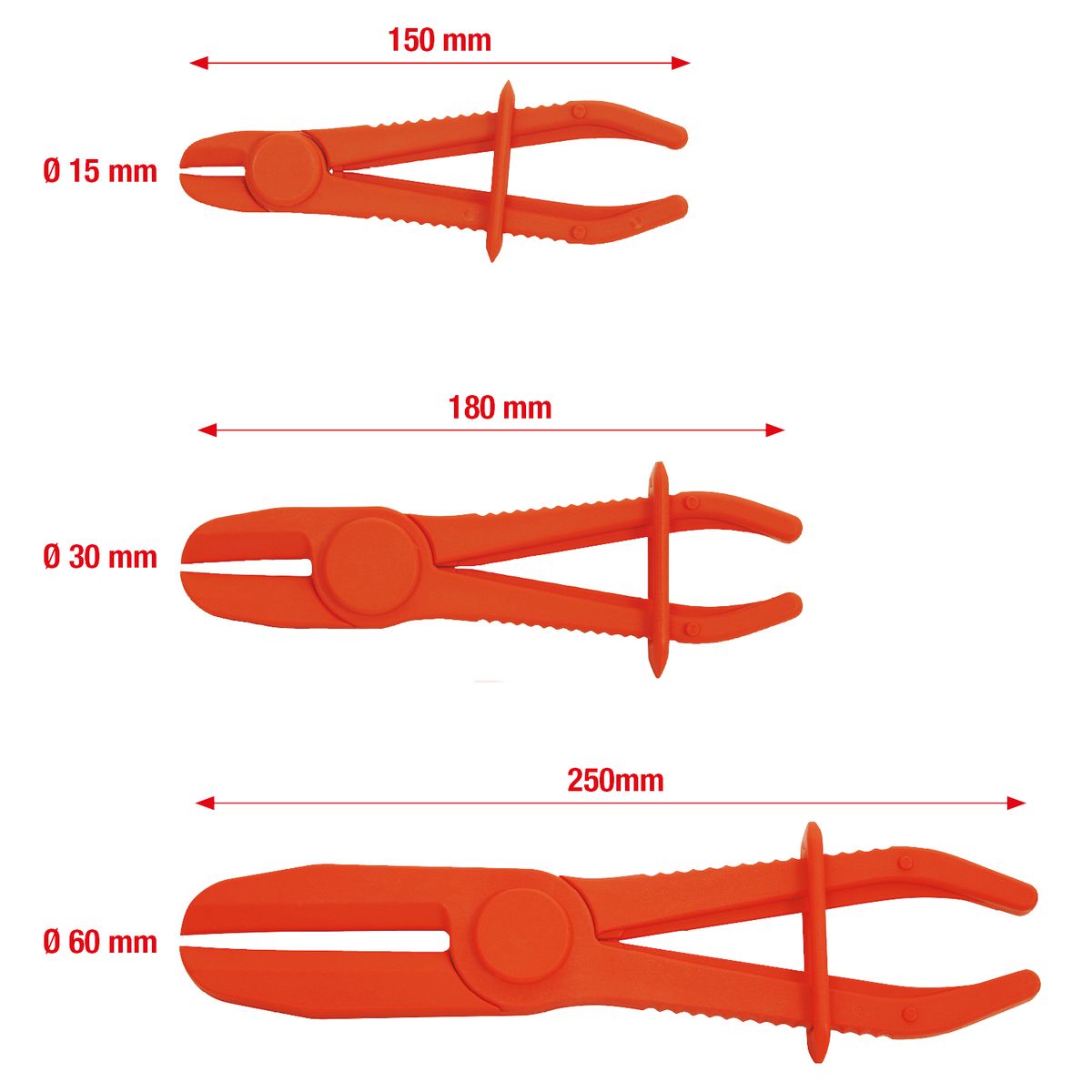 KS TOOLS Schlauch-Abklemm-Zangen-Satz, 3-tlg ( 115.5050 ) - Toolbrothers