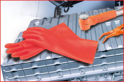 KS TOOLS Elektriker-Schutzhandschuh mit mechanischen und thermischen Schutz, Größe 10, Klasse 0, rot ( 117.0007 ) - Toolbrothers