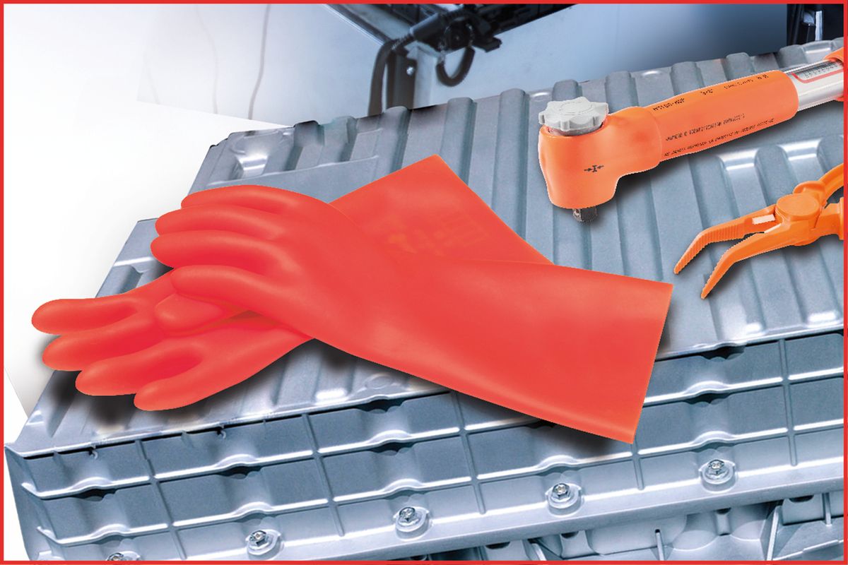 KS TOOLS Elektriker-Schutzhandschuh mit mechanischen und thermischen Schutz, Größe 11, Klasse 0, rot ( 117.0008 ) - Toolbrothers