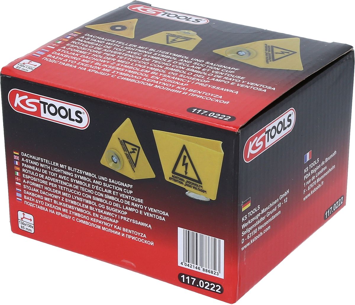 KS TOOLS Dachaufsteller mit Blitzsymbol und Saugnapf ( 117.0222 ) - Toolbrothers