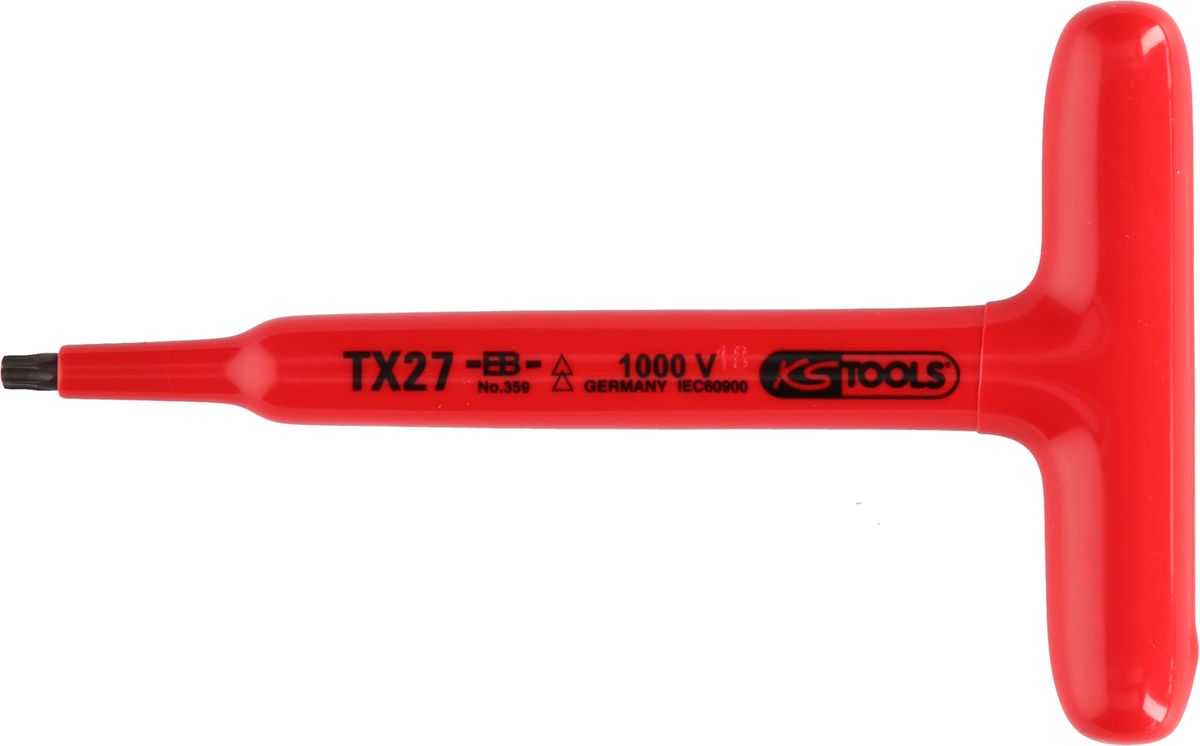 KS TOOLS T-Griff-Torx-Stiftschlüssel mit Schutzisolierung, T25, 160 mm ( 117.2415 ) - Toolbrothers