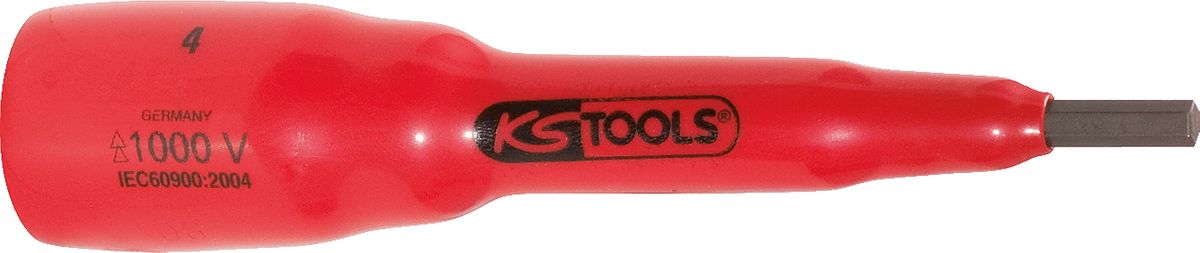 KS TOOLS 3/8" Bit-Stecknuss mit Schutzisolierung für Innensechskant-Schrauben, 6mm, 82mm lang ( 117.3863 ) - Toolbrothers