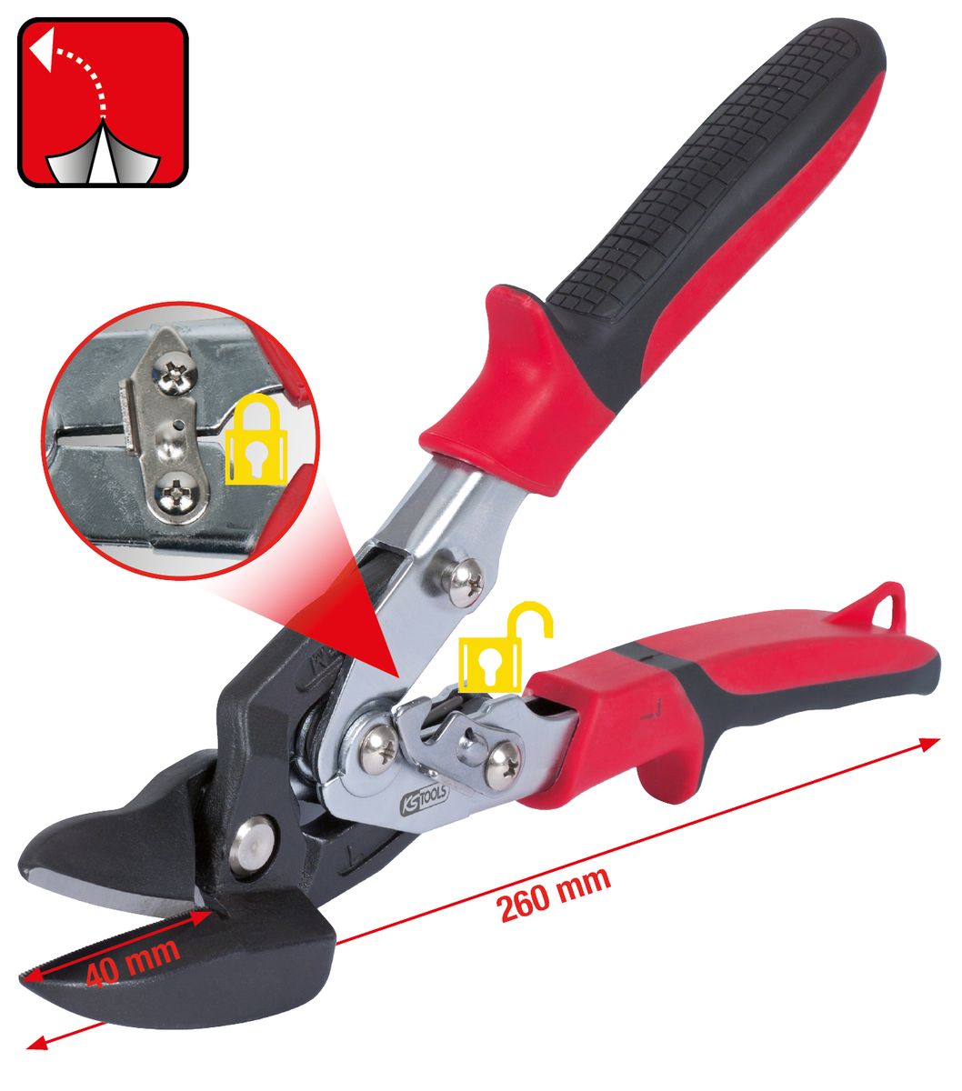 KS TOOLS Figuren-Durchlaufschere, linksschneidend ( 118.0046 ) - Toolbrothers